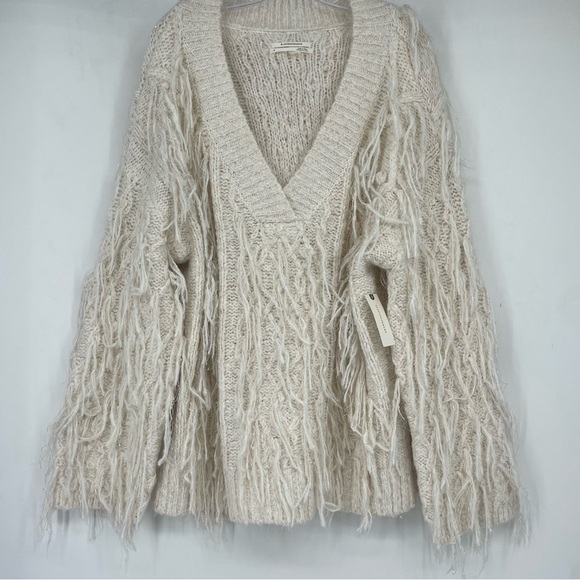 Anthropologie Cream V-Neck Sweater - Picture 7 of 14